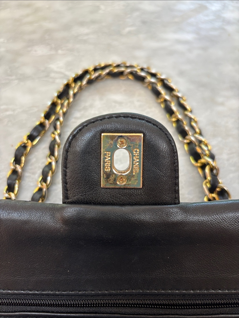 Chanel Double Flap Black Lambskin Quilted Chain-Handle Shoulder Bag - Picture 8 of 12